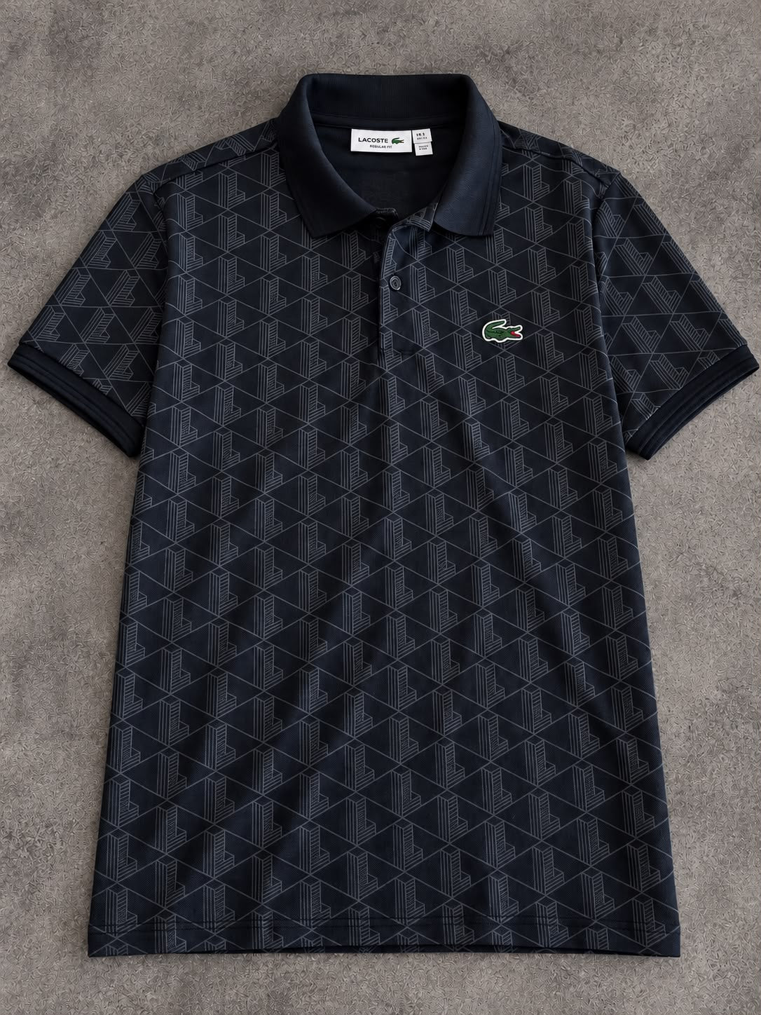 POLO LACOSTE MONOGRAMA PRETA