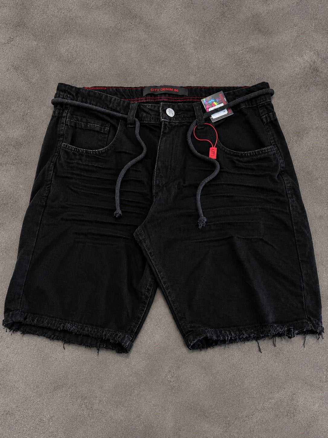 BERMUDA JOGADOR CITY DENIM PRETA LISA 100% ORIGINAL