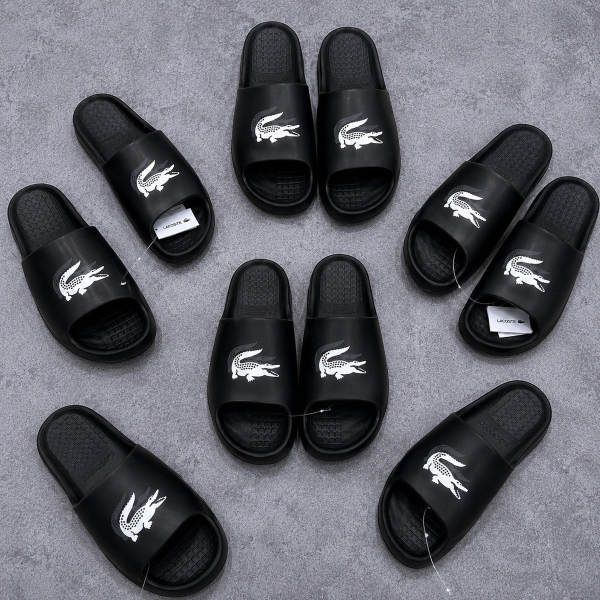 CHINELO LACOSTE SLIDE PRETO