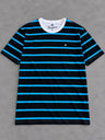 CAMISETA BROOKSFIELD PRETA LISTRA AZUL ROYAL