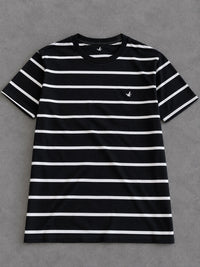 CAMISETA BROOKSFIELD PRETA LISTRA BRANCA