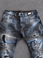 CALÇA JOGADOR CITY DENIM CINZA RASGADA QUADRADA 100% ORIGINAL
