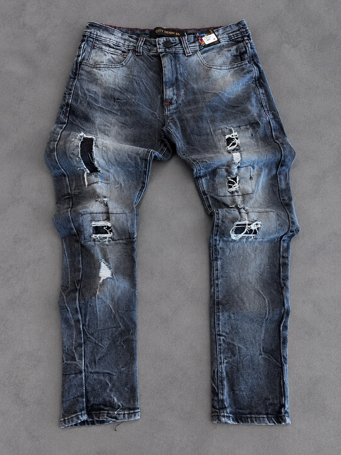 CALÇA JOGADOR CITY DENIM CINZA RASGADA QUADRADA 100% ORIGINAL
