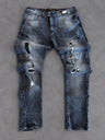 CALÇA JOGADOR CITY DENIM CINZA RASGADA QUADRADA 100% ORIGINAL