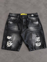 BERMUDA JOGADOR CITY DENIM CINZA TRADICIONAL RASGADINHA