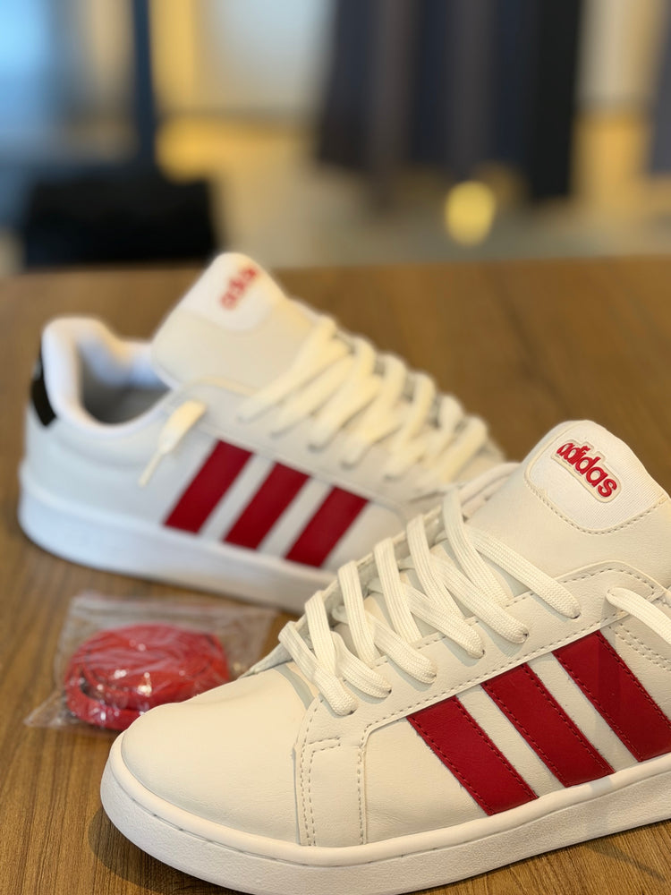 TÊNIS ADIDAS GRAND COURT BRANCO/VERMELHO