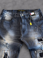 CALÇA JOGADOR CITY DENIM CINZA RASGADA TINTA 100% ORIGINAL