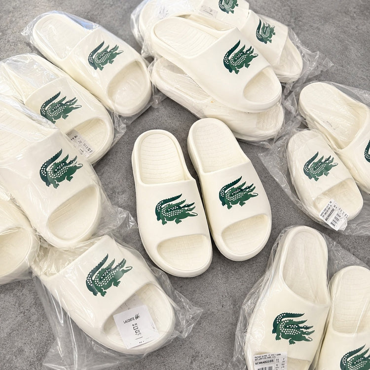 CHINELO SLIDE LACOSTE  BRANCO